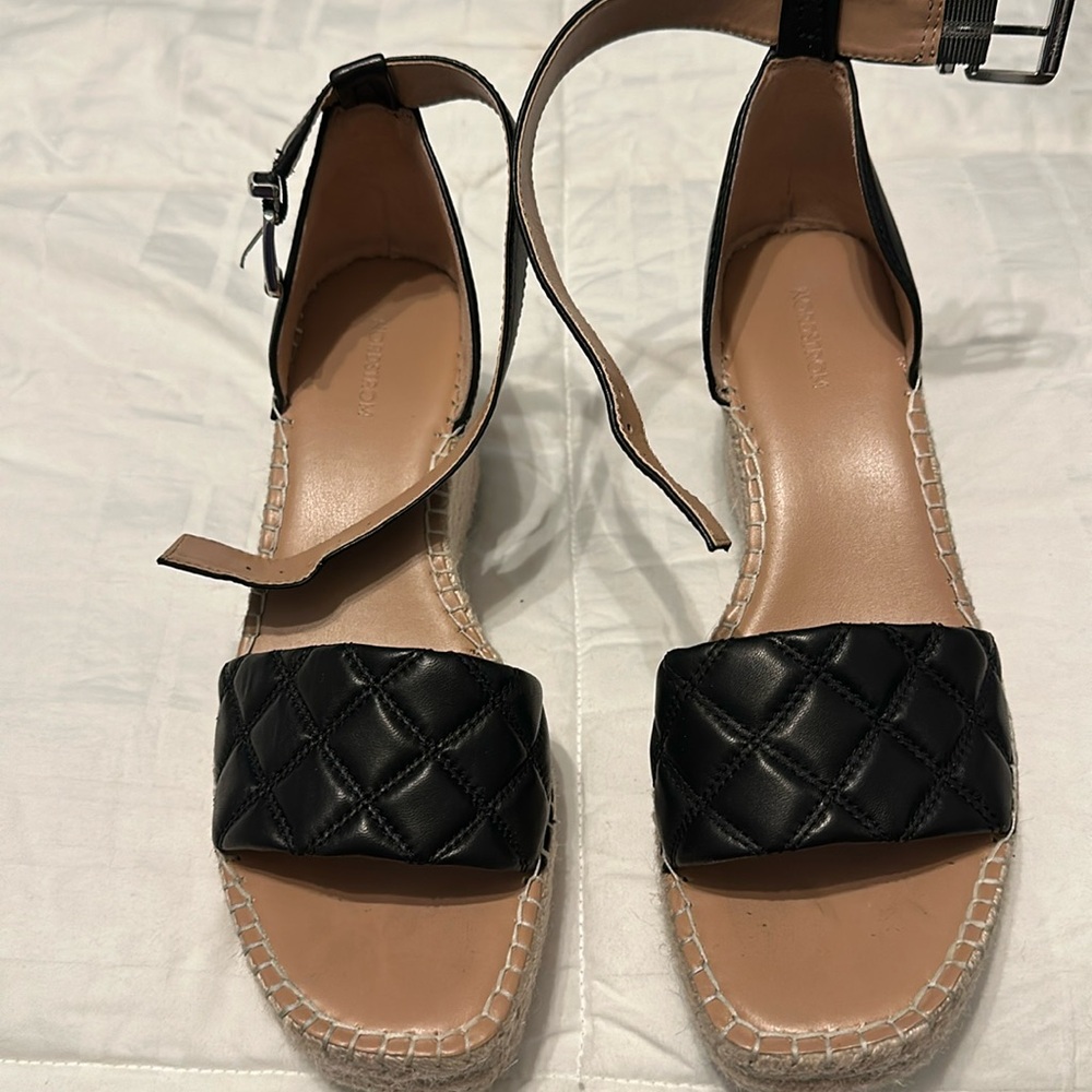 Nordstrom black wedge sandals size 9 - Picture 1 of 1